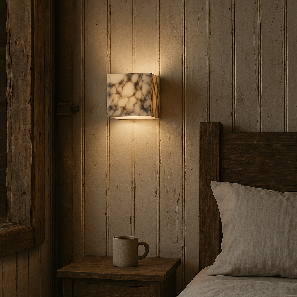 Applique Murale en Marbre | Élégante Lumière Ambiante pour Intérieur