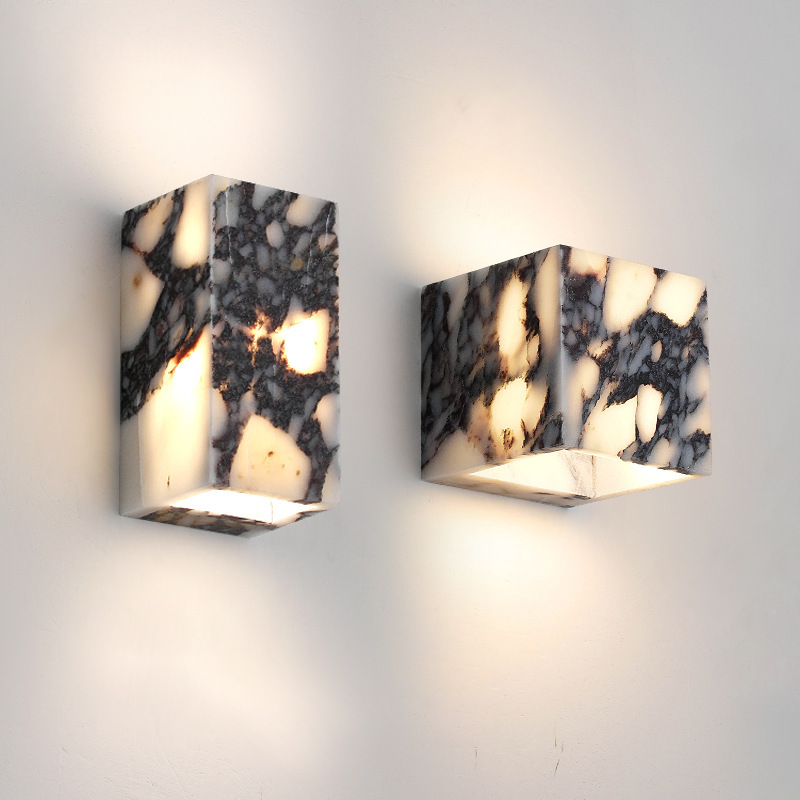Applique Murale en Marbre | Élégante Lumière Ambiante pour Intérieur