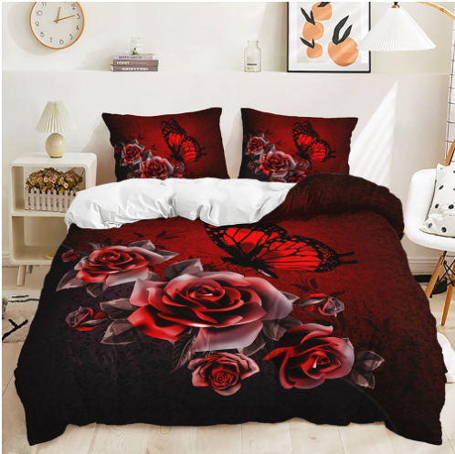 Literie de Luxe avec Roses Rouges | Confort et Élégance pour Votre Chambre