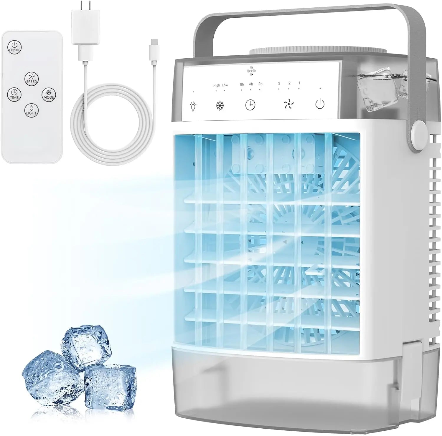 Climatiseur portable 3-en-1 avec humidificateur et ventilateur – Climatiseur compact pour la maison et le bureau