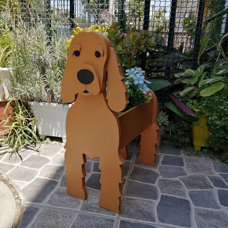 Pot de Fleurs Thème Chiens | Décoratif et Durable pour Intérieur/Extérieur