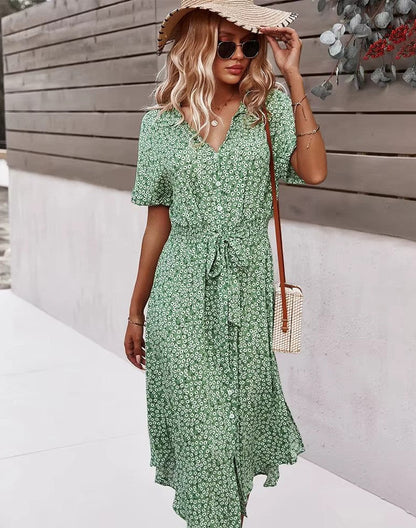 Robe Maxi Boho Femme | Imprimé Floral et Confort Aérien