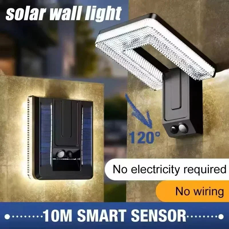 Lampe Murale Solaire LED | Capteur de Mouvement Étanche et Réglable