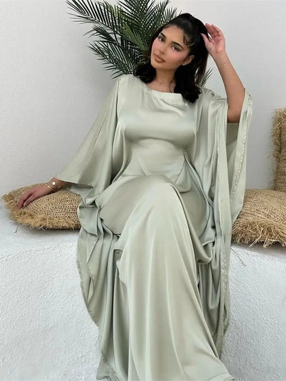 Robe Maxi Élégante pour Femmes | Manches en Cape et Confort Optimal