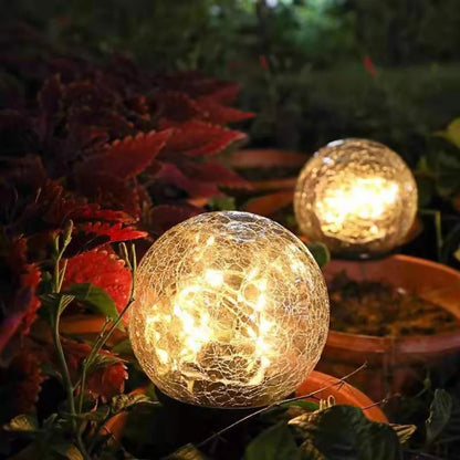 Lampe Solaire de Jardin en Cristal | Éclairage Automatique et Économe en Énergie