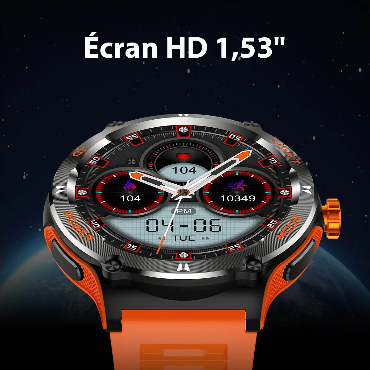 SportConnect™ – Montre Connectée Écran HD avec Boussole Intégrée