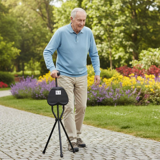 Canne de Marche Pliable avec Siège | Confort et Mobilité en Déplacement