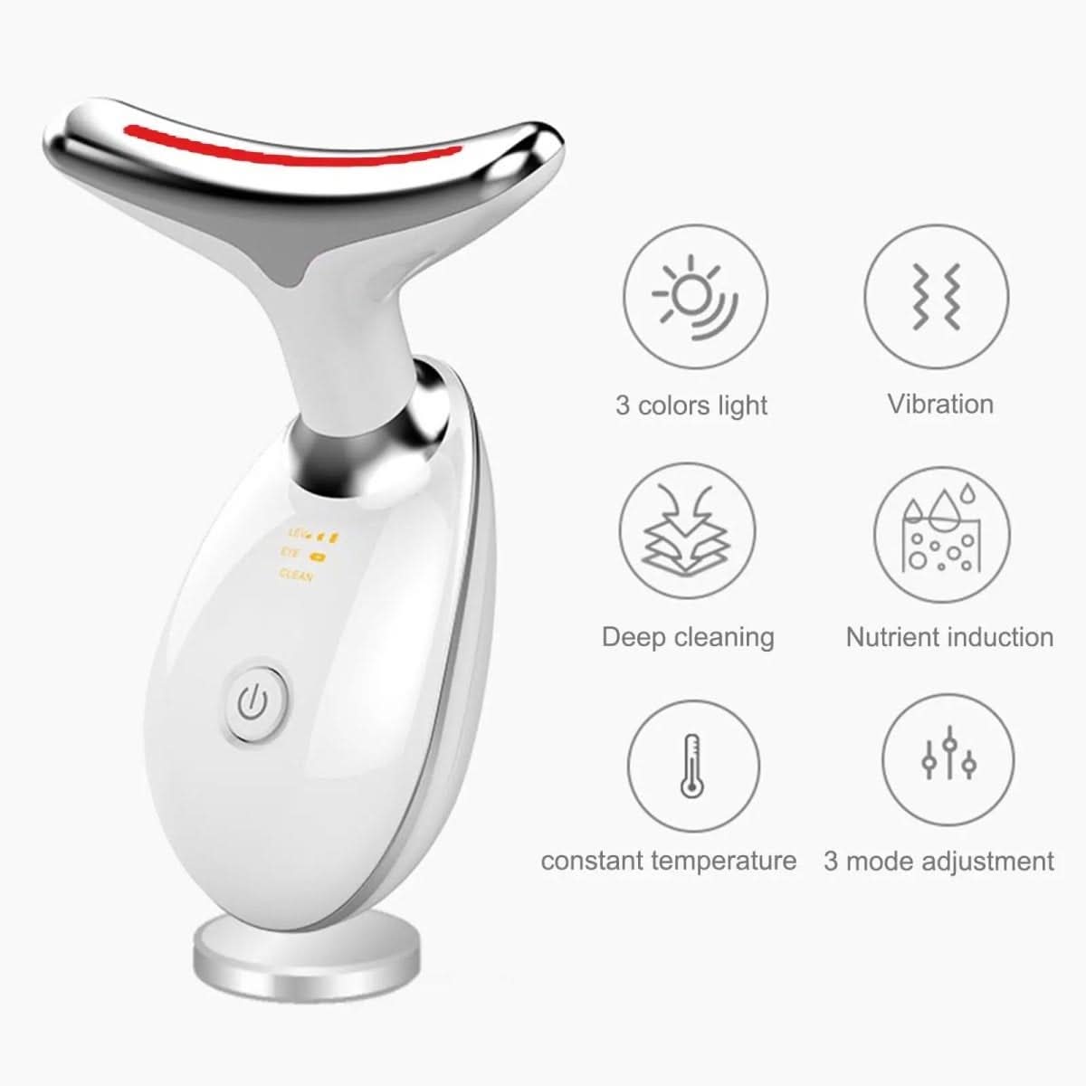 Masseur Facial 3-en-1 avec Lumière | Relaxation et Éclat de Peau Instantanés