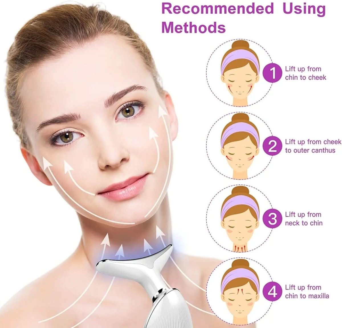 Masseur Facial 3-en-1 avec Lumière | Relaxation et Éclat de Peau Instantanés