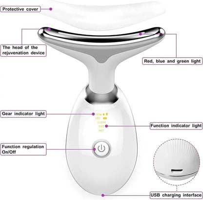 Masseur Facial 3-en-1 avec Lumière | Relaxation et Éclat de Peau Instantanés
