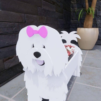 Pot de Fleurs Thème Chiens | Décoratif et Durable pour Intérieur/Extérieur