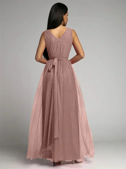 Robe Maxi Élégante avec Panneau en Maille | Confort et Glamour pour Toutes Occasions