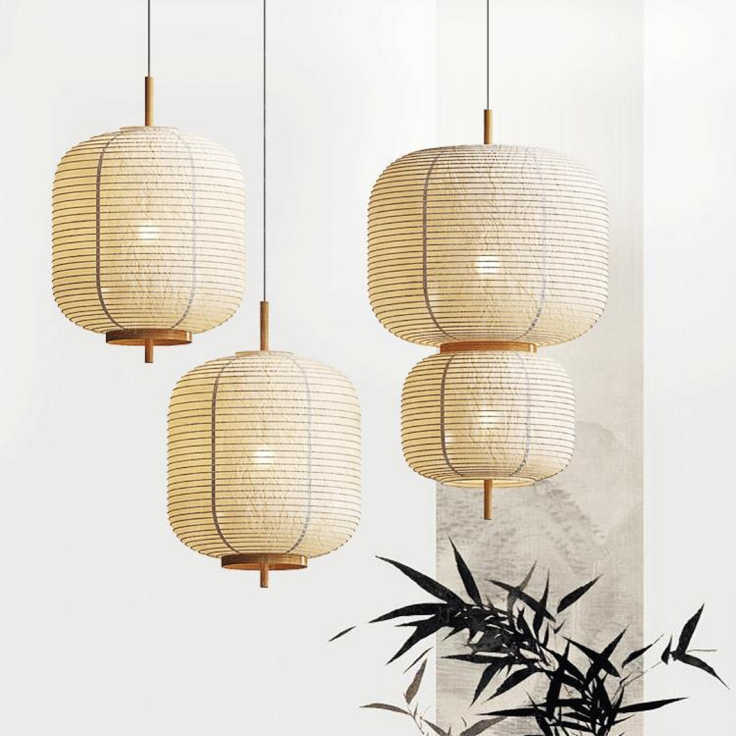Lampe Suspendue en Papier de Riz | Élégance Minimaliste et Ambiance Apaisante