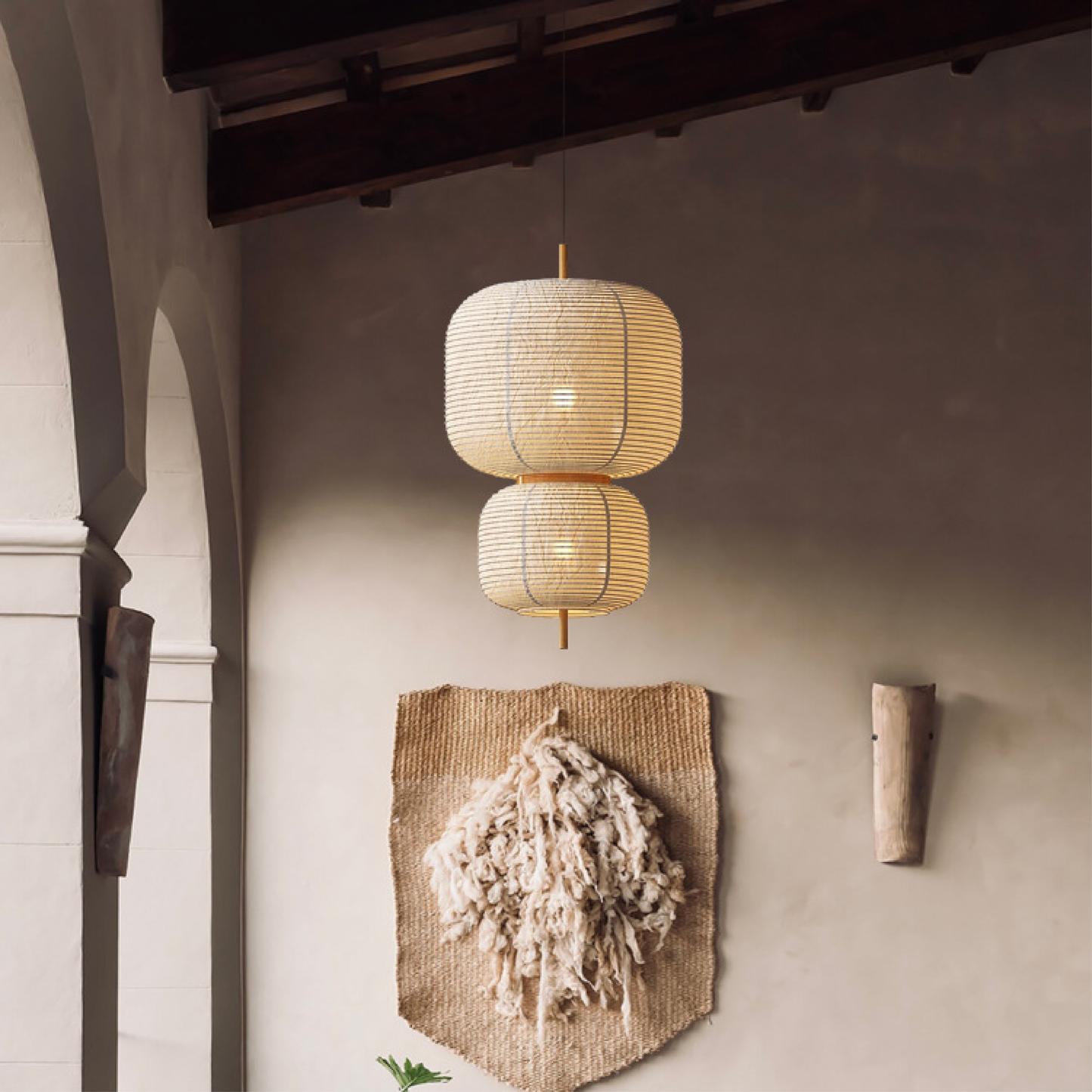 Lampe Suspendue en Papier de Riz | Élégance Minimaliste et Ambiance Apaisante