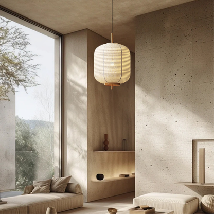 Lampe Suspendue en Papier de Riz | Élégance Minimaliste et Ambiance Apaisante