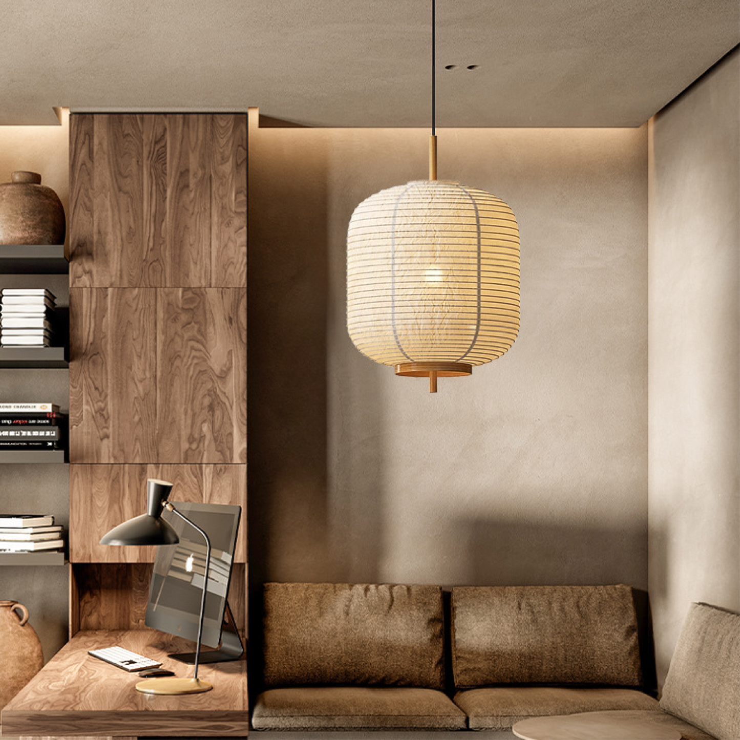Lampe Suspendue en Papier de Riz | Élégance Minimaliste et Ambiance Apaisante