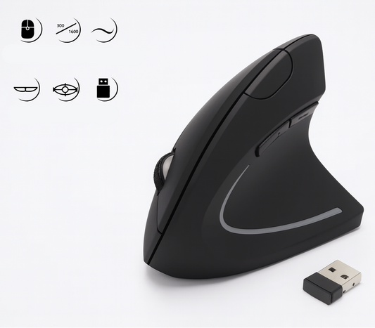 Souris Verticale Ergonomique Sans Fil | Confort et DPI Réglable