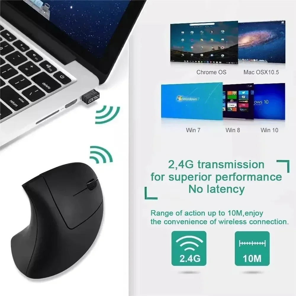 Souris Verticale Ergonomique Sans Fil | Confort et DPI Réglable