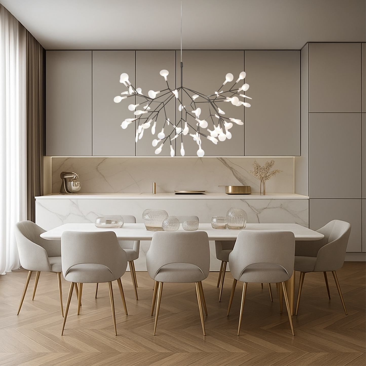 Lustre Suspendu en Verre LED | Éclat Enchanteur et Design Contemporain