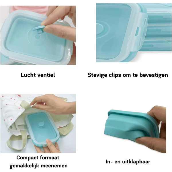 Contenants Alimentaires Pliables en Silicone | Étanches et Économiseurs d'Espace