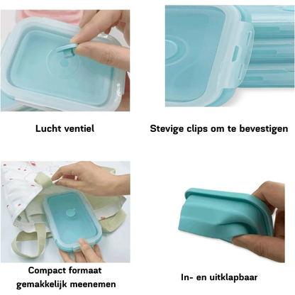 Contenants Alimentaires Pliables en Silicone | Étanches et Économiseurs d'Espace