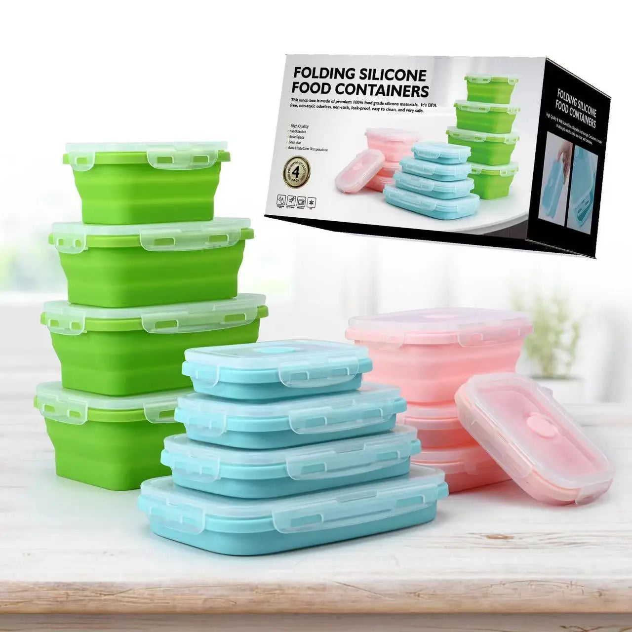 Contenants Alimentaires Pliables en Silicone | Étanches et Économiseurs d'Espace