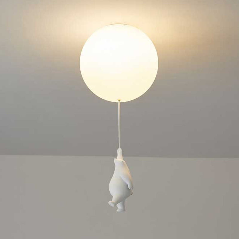 Lampe Suspendue Ours et Ballon | Éclairage Magique pour Chambre d'Enfant