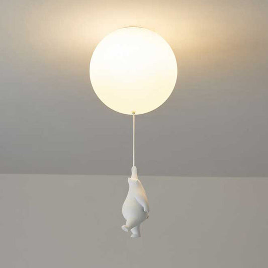 Lampe Suspendue Ours et Ballon | Éclairage Magique pour Chambre d'Enfant