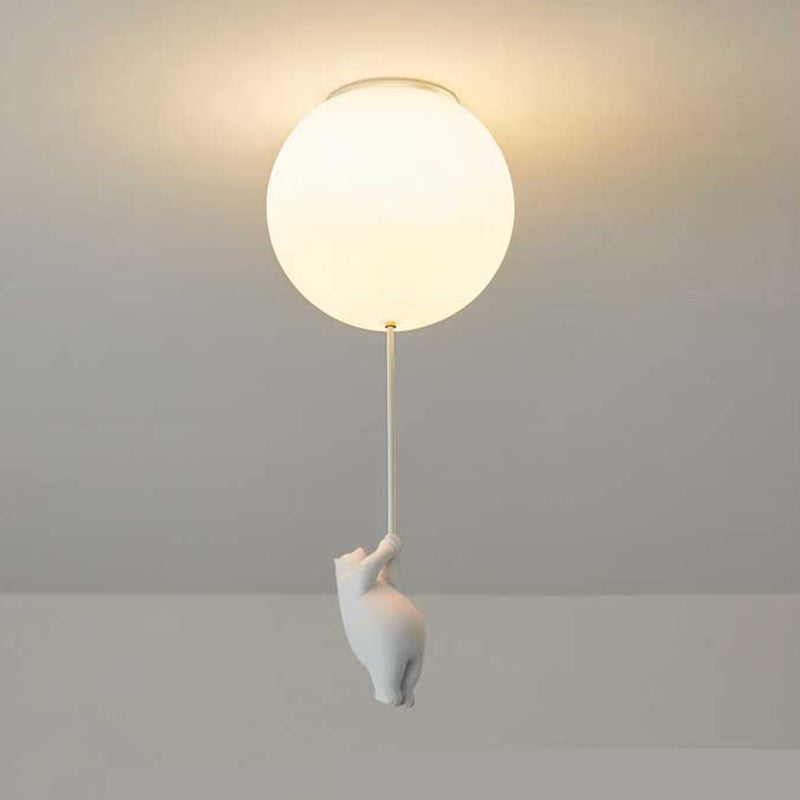 Lampe Suspendue Ours et Ballon | Éclairage Magique pour Chambre d'Enfant