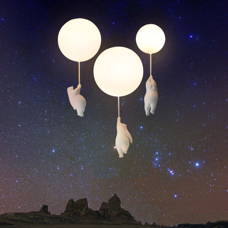 Lampe Suspendue Ours et Ballon | Éclairage Magique pour Chambre d'Enfant