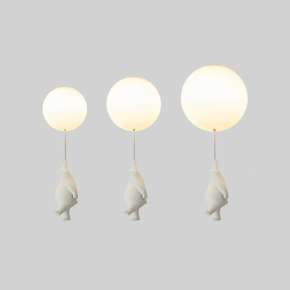 Lampe Suspendue Ours et Ballon | Éclairage Magique pour Chambre d'Enfant