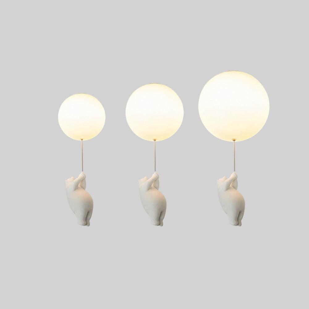 Lampe Suspendue Ours et Ballon | Éclairage Magique pour Chambre d'Enfant