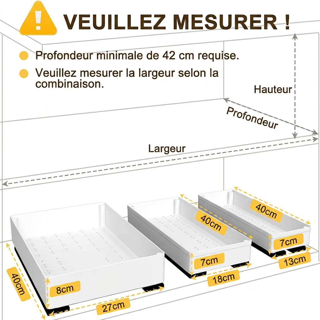 Dernier Jour -50% | SlideEase™ Tiroir de Cuisine Extensible (Lot de 3)