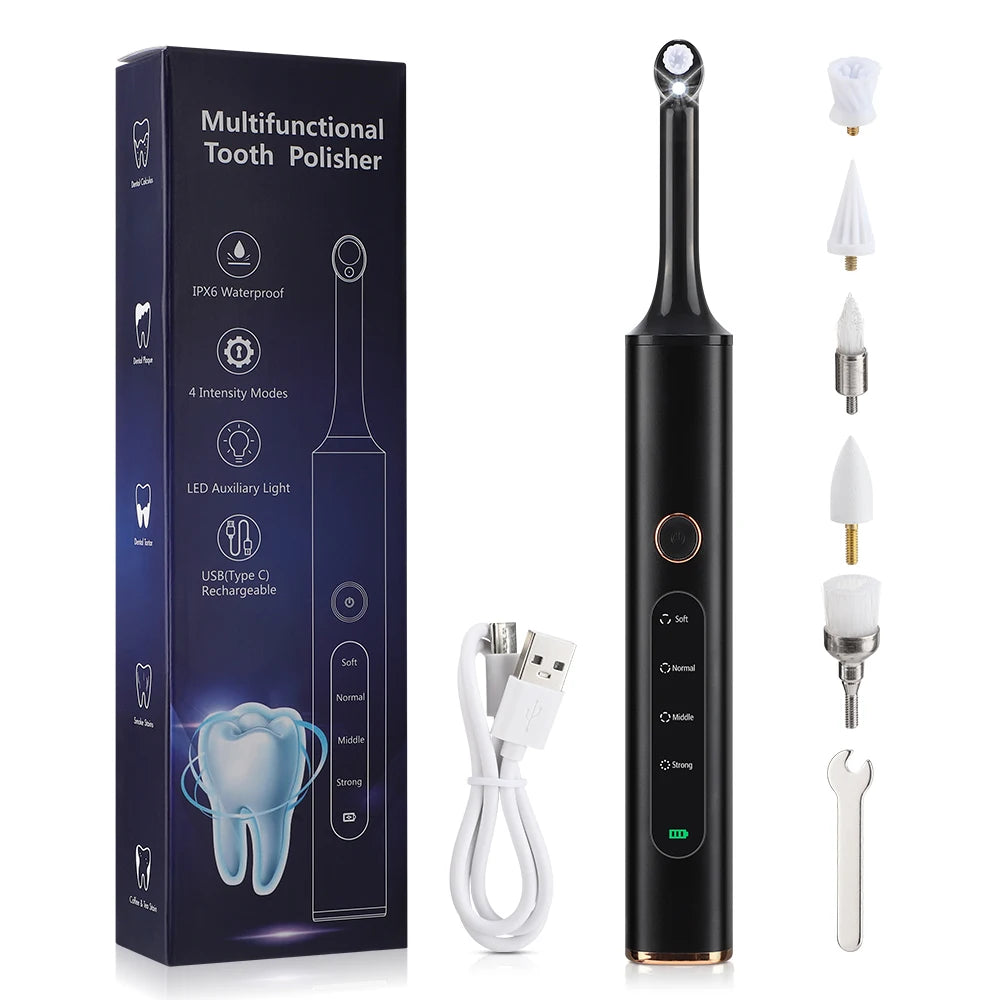 Outil Dentaire Rechargeable 5-en-1 | Polissage, Nettoyage et Détartrage Efficaces