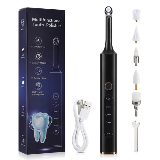 Outil Dentaire Rechargeable 5-en-1 | Polissage, Nettoyage et Détartrage Efficaces