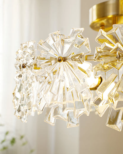Plafonnier Design Contemporain | Éclairage Chaleureux avec Flocons de Neige