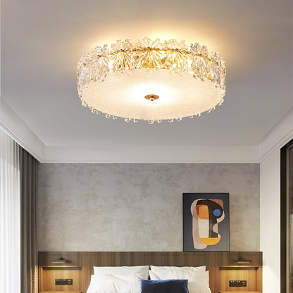 Plafonnier Design Contemporain | Éclairage Chaleureux avec Flocons de Neige