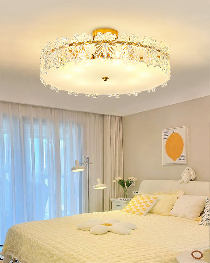 Plafonnier Design Contemporain | Éclairage Chaleureux avec Flocons de Neige