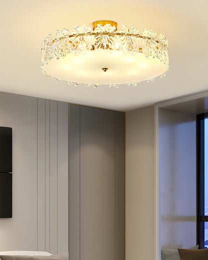 Plafonnier Design Contemporain | Éclairage Chaleureux avec Flocons de Neige