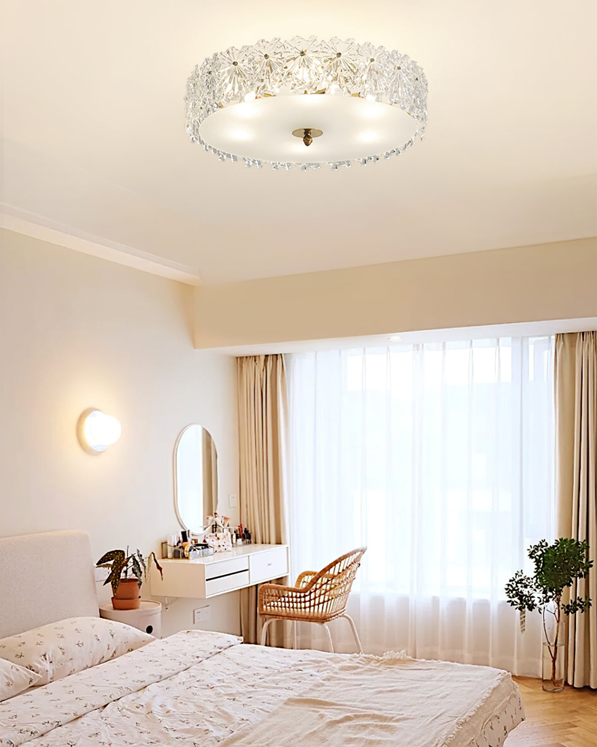 Plafonnier Design Contemporain | Éclairage Chaleureux avec Flocons de Neige