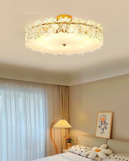Plafonnier Design Contemporain | Éclairage Chaleureux avec Flocons de Neige