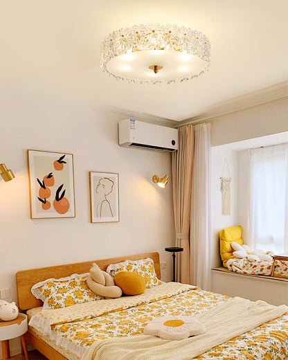 Plafonnier Design Contemporain | Éclairage Chaleureux avec Flocons de Neige