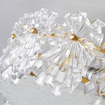 Plafonnier Design Contemporain | Éclairage Chaleureux avec Flocons de Neige