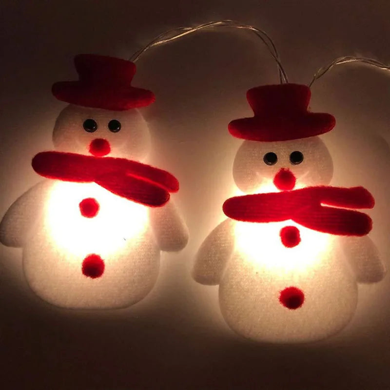Guirlande de Lumières de Bonhommes de Neige | Décoration Festive en Peluche