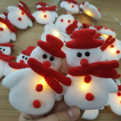 Guirlande de Lumières de Bonhommes de Neige | Décoration Festive en Peluche