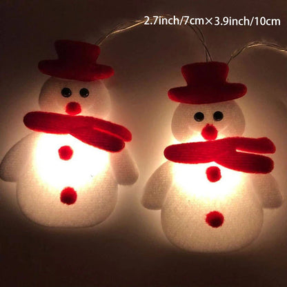 Guirlande de Lumières de Bonhommes de Neige | Décoration Festive en Peluche