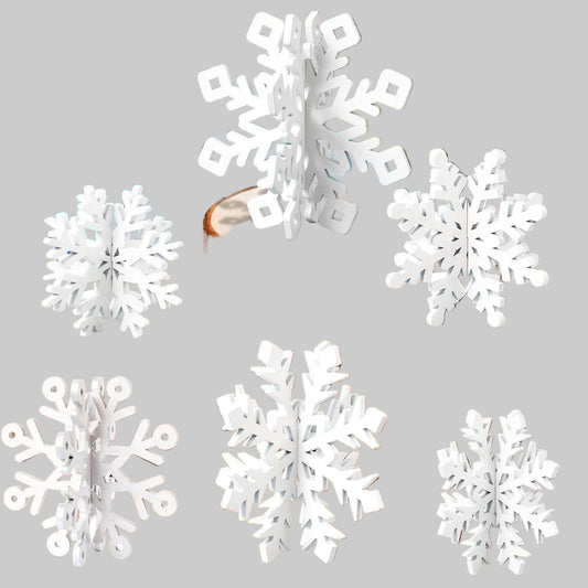 Décorations de Table de Noël | Flocons de Neige en Bois Élégants