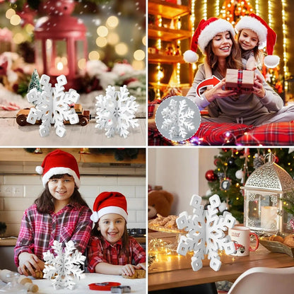 Décorations de Table de Noël | Flocons de Neige en Bois Élégants