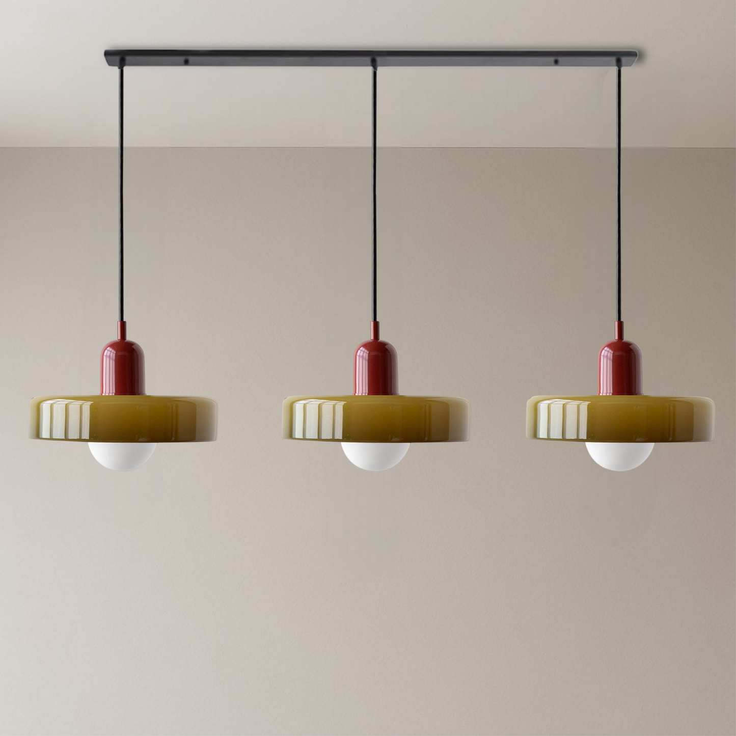 Lampe Suspendue Bauhaus en Verre Coloré | Éclairage Artistique et Réglable pour Intérieur