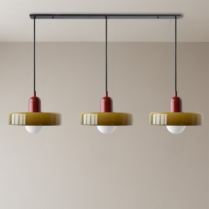 Lampe Suspendue Bauhaus en Verre Coloré | Éclairage Artistique et Réglable pour Intérieur